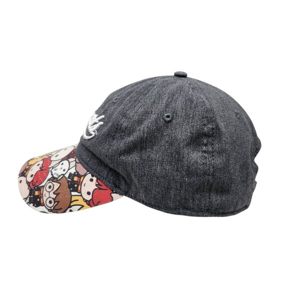 Harry Potter Hogwarts Ballcap Ages 14+ Gray Chambray Strapback Chibi Characters - Picture 4 of 7